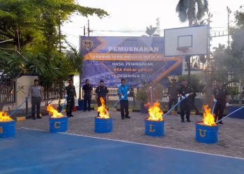 BCL Musnahkan 124.480 Batang Rokok Ilegal di Banggai