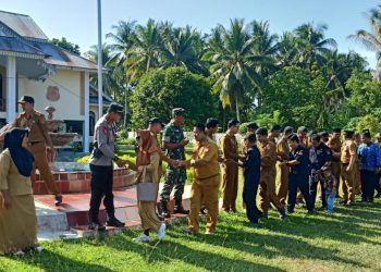 Kapolsek Nuhon Hadiri Apel Gabungan Forkopimca Perdana Awal Tahun 2024