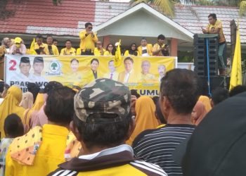 Kampanye Golkar di Bunta, Beni Tamoreka Jaminkan Irwanto Kulap Pegang Palu Sidang