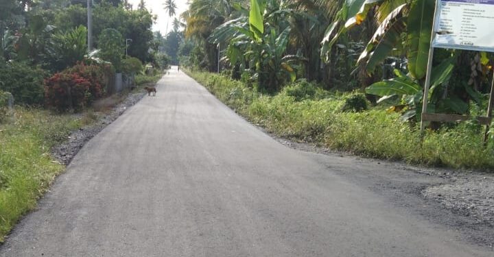 Jalan Desa Dondo Soboli, Kecamatan Bunta, Kabupaten Banggai selesai Diaspal. (Dok.Kilasbanggai.com)