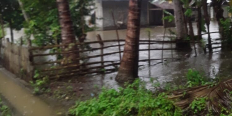 Riol di desa Dondo Soboli, kecamatan bunta tidak memiliki pembuangan akhir, sehingga air merembes ke pemukiman warga. (Dok.Kilasbanggai.com)