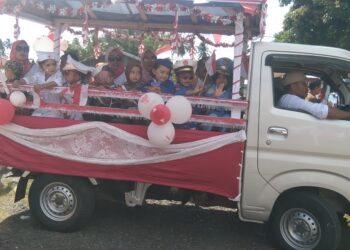 TK Nurul Ilmi Desa Hion Ikut Karnaval Menyambut HUT RI ke 79