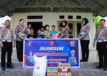 Jelang HUT Lantas, Polres Banggai Gelar Bakti Sosial Bagi Sembako ke SLB dan Panti Asuhan