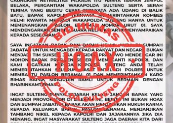 Isu Polda Sulteng Tidak Netral dan Berpihak di Pilgub Fitnah dan Hoaks