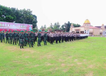 Jelang Putusan MK, Polres Banggai Gelar Apel Gabungan Bersama TNI