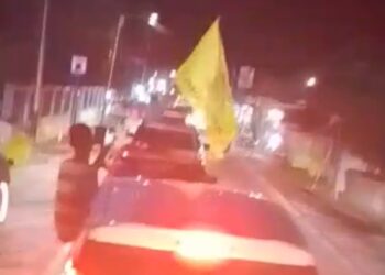 Pawai Kemenangan ATFM Dalam Quick Count, Simpatisan di Bunta Kibarkan Bendera Partai Golkar