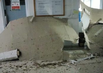 Belum Lama Diresmikan, Plafon Bangunan Puskesmas Nuhon Ambruk