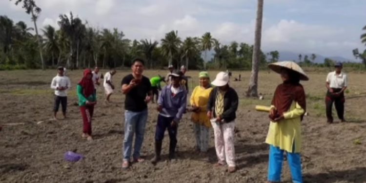 Irwanto Kulap, Ketua KTNA Banggai Bersama Petani di Banggai. (Foto.Ist)