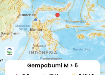 Gempa Magnitudo 5.6 Guncang Teluk Tomini Banggai