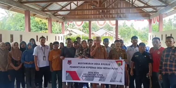 Pemerintah desa dan BPD Hion, kecamatan Bunta, kabupaten Banggai Laksanakan Musdesus Pembentukan Koperasi desa Merah putih. (Dok.Kilasbanggai.com)